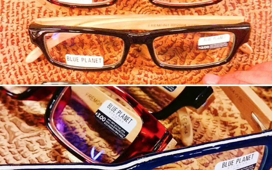 Bamboo reading glasses from Blue Planet eyewear