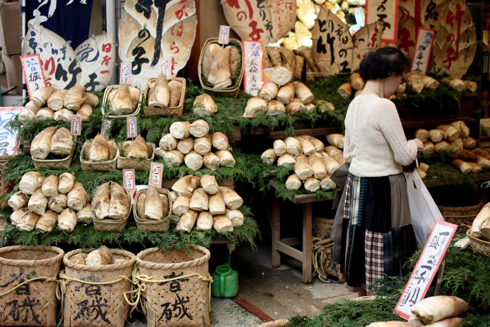 Bamboo shoots in a Japanese market