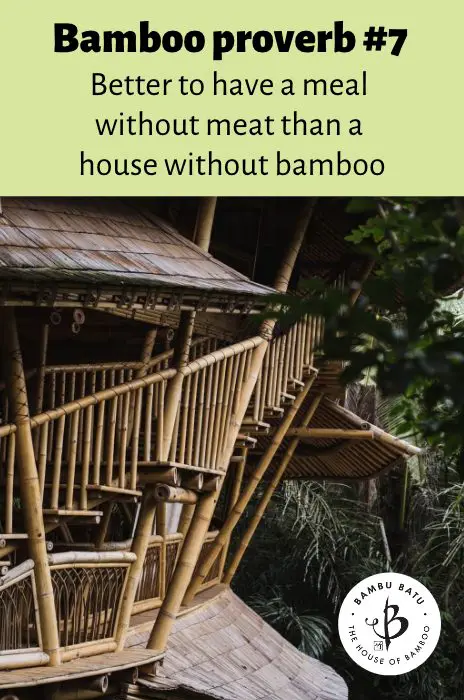 Bamboo house proverb